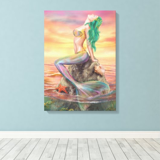 Canvas Zeemeermin (Insitu (Houten vloer))