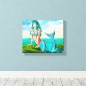 Canvas " Zeemeermin in zee " (Insitu (Houten vloer))