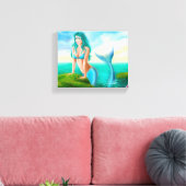 Canvas " Zeemeermin in zee " (Insitu (Woonkamer))