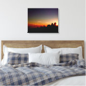 Canvas Zonsondergang Afdruk (Insitu (Slaapkamer))