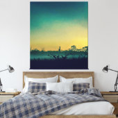 Canvas Zonsondergang Afdruk (Insitu (Slaapkamer))