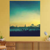 Canvas Zonsondergang Afdruk (Insitu (Woonkamer))