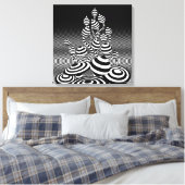 Canvas Zwart & Wit Magic Mushrooms 1m sq. (Insitu (Slaapkamer))