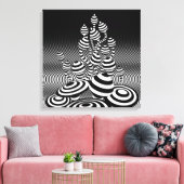 Canvas Zwart & Wit Magic Mushrooms 1m sq. (Insitu (Woonkamer))