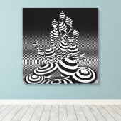 Canvas Zwart & Wit Magic Mushrooms 1m sq. Afdruk (Insitu (Houten vloer))