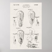 Canvasachtig | Octrooi op gloeilampen Poster (Voorkant)