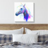 Canvasafdruk Abstract meerkleurig paard met kop Canvas Afdruk (Insitu (Slaapkamer))
