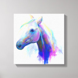 Canvasafdruk Abstract meerkleurig paard met kop Canvas Afdruk
