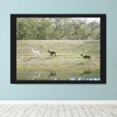 Canvasafdruk - Alpacas op de Hill Canvas Afdruk (Insitu (Houten vloer))