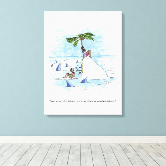 Canvasafdruk eiland was Niveau Canvas Afdruk (Insitu (Houten vloer))