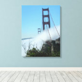 Canvasafdruk - Fog over de Golden Gate Bridge Canvas Afdruk (Insitu (Houten vloer))
