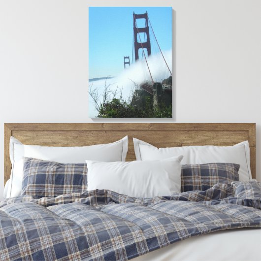 Canvasafdruk - Fog over de Golden Gate Bridge Canvas Afdruk (Insitu (Slaapkamer))