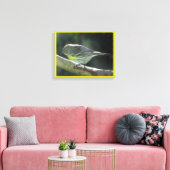 Canvasafdruk - Gele geborste vogel op filiaal Canvas Afdruk (Insitu (Woonkamer))