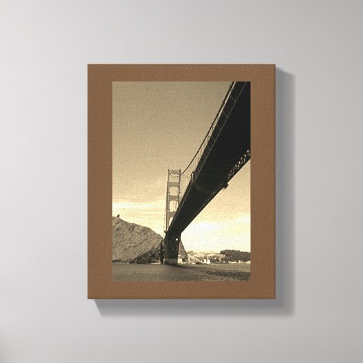 Canvasafdruk - Golden Gate Bridge (sepia) Canvas Afdruk (Voorkant)