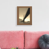 Canvasafdruk - Golden Gate Bridge (sepia) Canvas Afdruk (Insitu (Woonkamer))