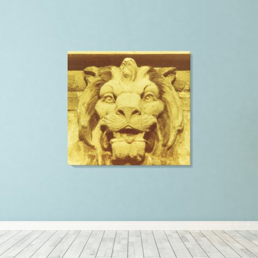 Canvasafdruk - Lion's Head Canvas Afdruk (Insitu (Houten vloer))