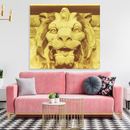 Canvasafdruk - Lion's Head Canvas Afdruk (Insitu (Woonkamer))