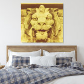 Canvasafdruk - Lion's Head Canvas Afdruk (Insitu (Slaapkamer))