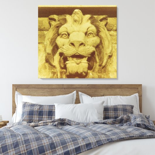 Canvasafdruk - Lion's Head Canvas Afdruk (Insitu (Slaapkamer))