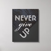 canvasafdruk met tekstquote geeft nooit op grijs canvas afdruk (Voorkant)