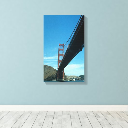 Canvasafdruk - onder de Golden Gate Bridge Canvas Afdruk (Insitu (Houten vloer))
