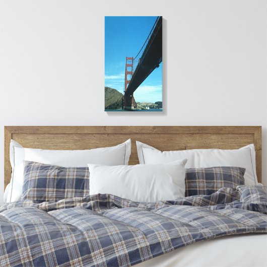 Canvasafdruk - onder de Golden Gate Bridge Canvas Afdruk (Insitu (Slaapkamer))