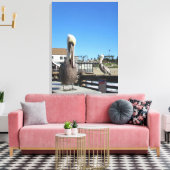 Canvasafdruk - Pelikanen op de pier Canvas Afdruk (Insitu (Woonkamer))