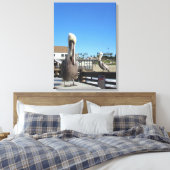 Canvasafdruk - Pelikanen op de pier Canvas Afdruk (Insitu (Slaapkamer))