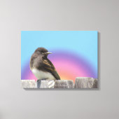 Canvasafdruk - Vogel op hek Canvas Afdruk (Voorkant)