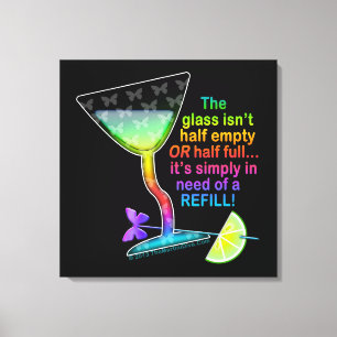 CANVASAFDRUKKEN - GLAS HALF VOL COCKTAILKUNST CANVAS AFDRUK