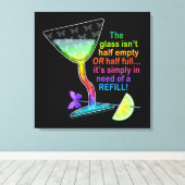 CANVASAFDRUKKEN - GLAS HALF VOL COCKTAILKUNST CANVAS AFDRUK (Insitu (Houten vloer))