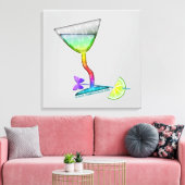 CANVASAFDRUKKEN - VLINDER MARTINI KUNST CANVAS AFDRUK (Insitu (Woonkamer))