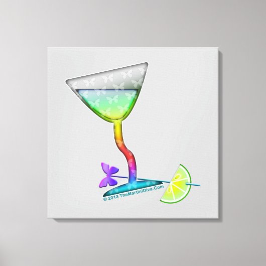 CANVASAFDRUKKEN - VLINDER MARTINI KUNST CANVAS AFDRUK (Voorkant)
