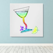 CANVASAFDRUKKEN - VLINDER MARTINI KUNST CANVAS AFDRUK (Insitu (Houten vloer))