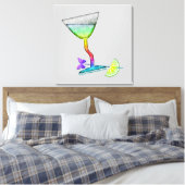 CANVASAFDRUKKEN - VLINDER MARTINI KUNST CANVAS AFDRUK (Insitu (Slaapkamer))