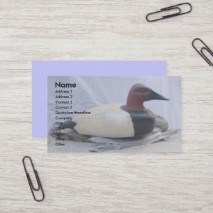 Canvasback Decoy #1 Visitekaartjes