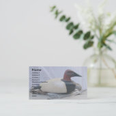 Canvasback Decoy #1 Visitekaartjes (Staand voorkant)