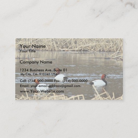 Canvasback-draden Visitekaartje (Voorkant)