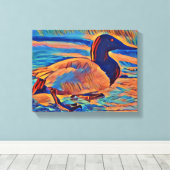 Canvasback Duck Art Schilderij Canvas Afdruk (Insitu (Houten vloer))