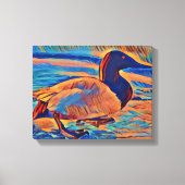 Canvasback Duck Art Schilderij Canvas Afdruk (Voorkant)