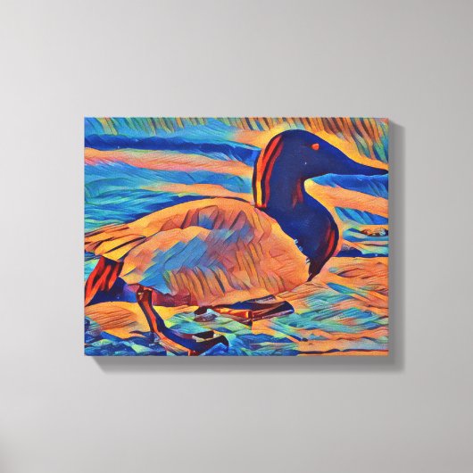 Canvasback Duck Art Schilderij Canvas Afdruk (Voorkant)