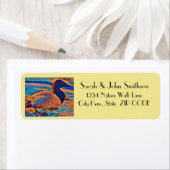 Canvasback Duck Artistieke retour adreslabels Etiket (Insitu)