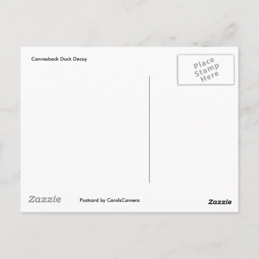 Canvasback Duck Decoy-Briefkaart Briefkaart (Achterkant)