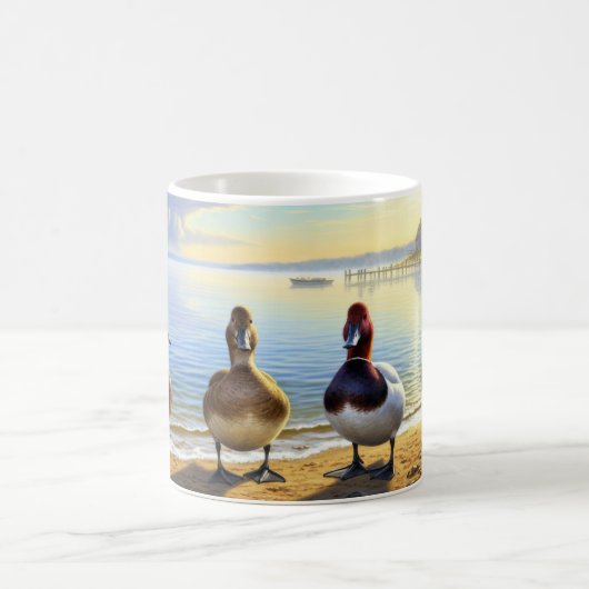 Canvasback Ducks Coffee Mok Wrap Design (Center)
