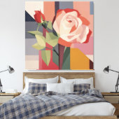 Canvaskunst, Geometrisch Roos Canvas Afdruk (Insitu (Slaapkamer))