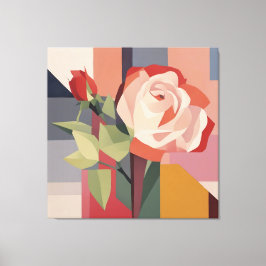 Canvaskunst, Geometrisch Roos Canvas Afdruk