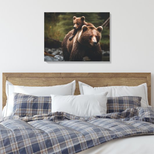 Canvasmuur Art-Yellowstone Beer Canvas Afdruk (Insitu (Slaapkamer))