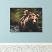 Canvasmuur Art-Yellowstone Beer Canvas Afdruk (Insitu (Houten vloer))