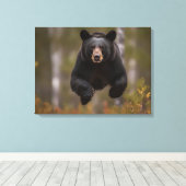 Canvasmuur Art-Yellowstone Zwart Beer Canvas Afdruk (Insitu (Houten vloer))