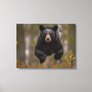 Canvasmuur Art-Yellowstone Zwart Beer Canvas Afdruk